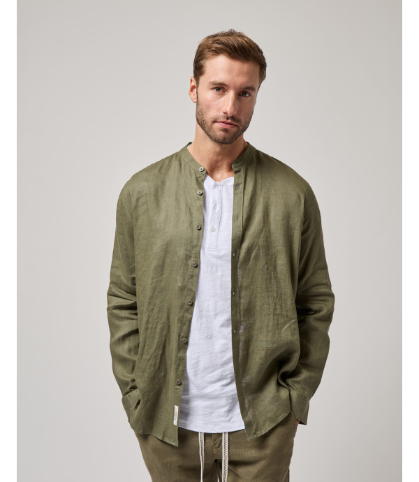 Camicia in lino collo coreano