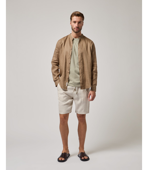 Camicia in lino collo coreano