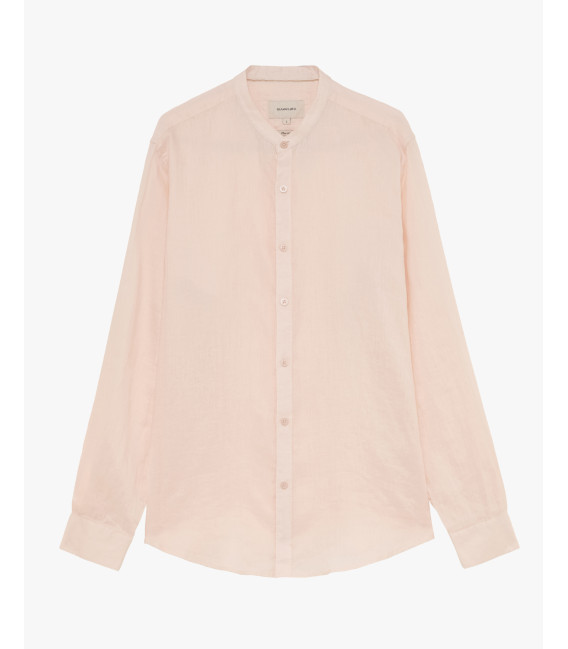 Mandarin collar linen shirt