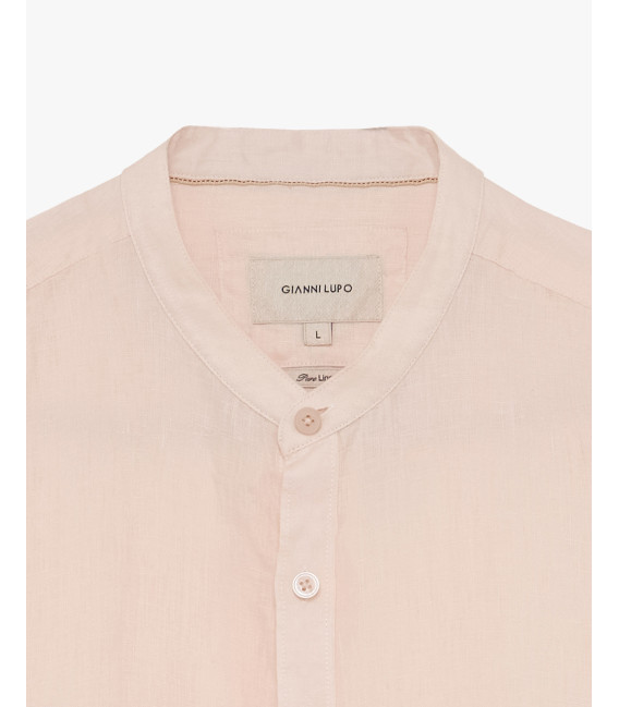 Mandarin collar linen shirt