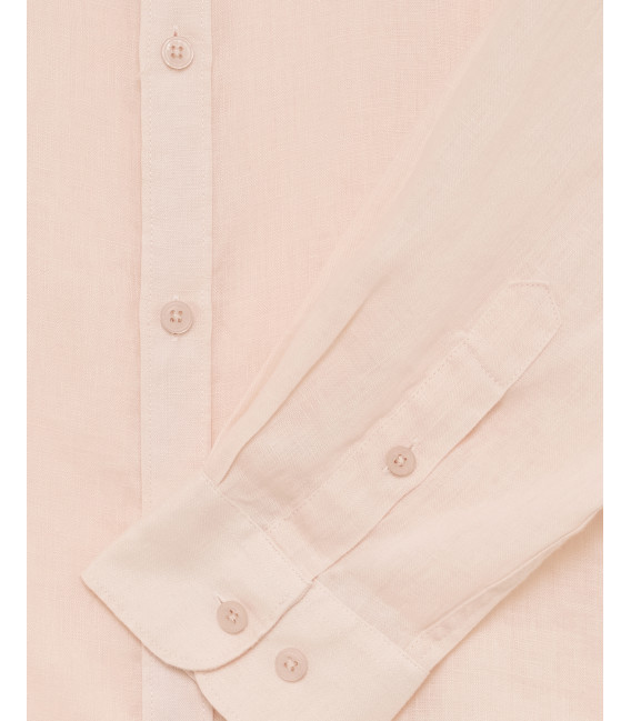 Mandarin collar linen shirt