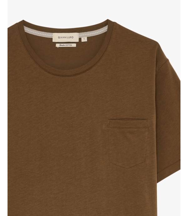 Extra-fine cotton t-shirt with pocket