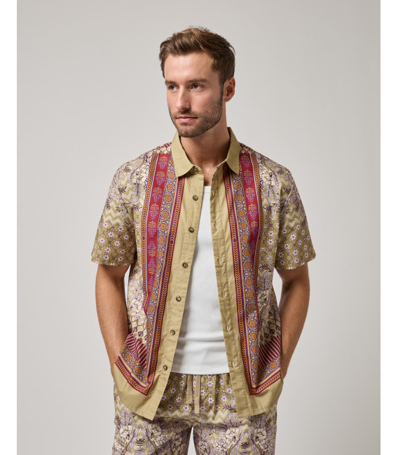 Camicia manica corta con stampa all-over