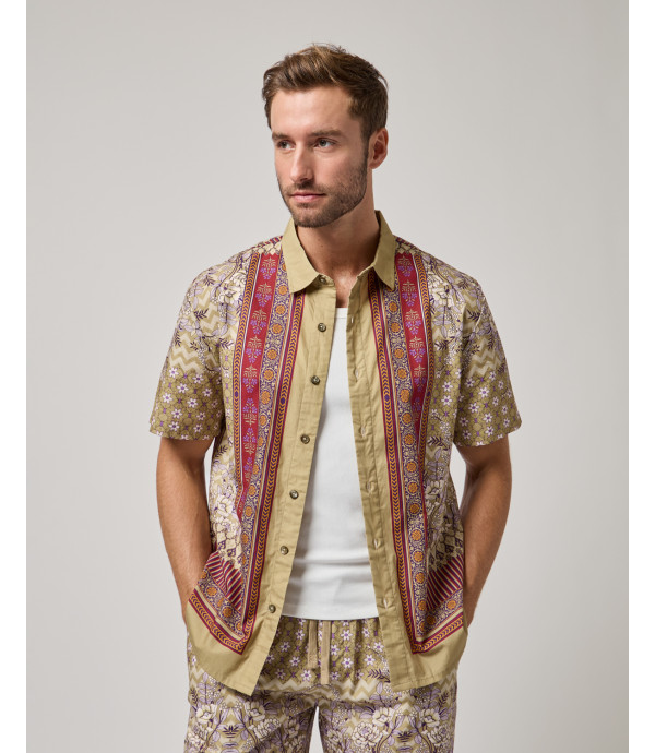 Camicia manica corta con stampa all-over