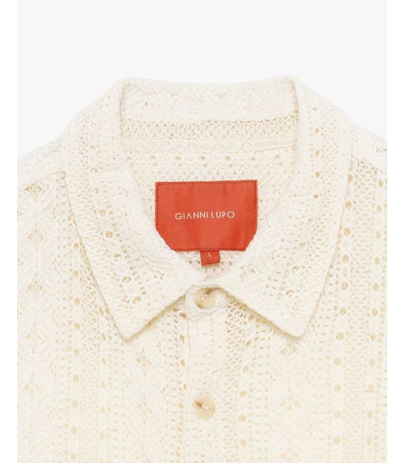 Short-sleeve broderie angailse shirt
