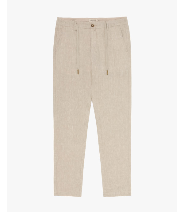 Linen trousers with drawstring
