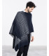 Poncho In Fading Pied De Poule Pattern