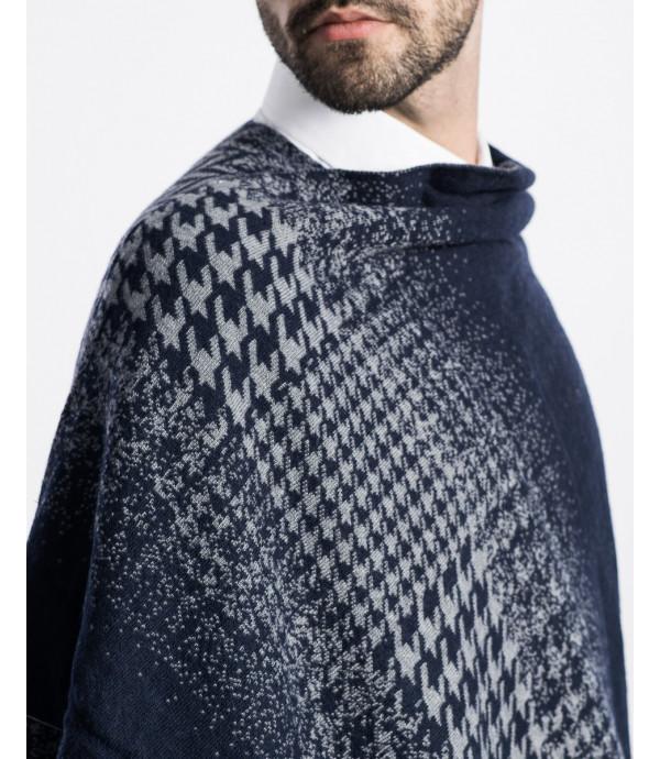 Poncho In Fading Pied De Poule Pattern