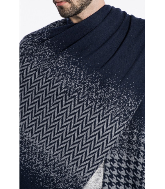 Poncho In Fading Pied De Poule Pattern