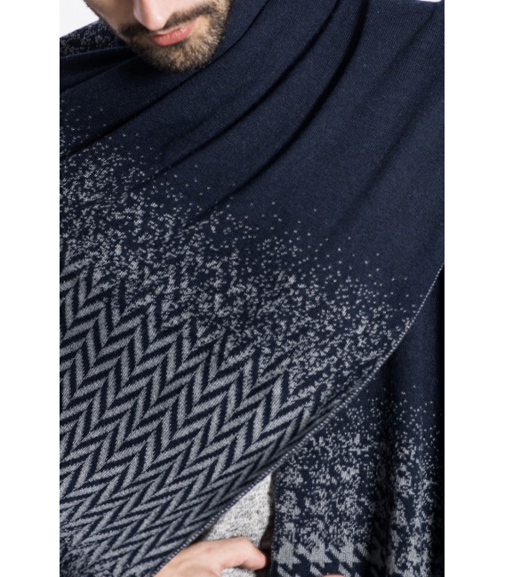 Poncho In Fading Pied De Poule Pattern
