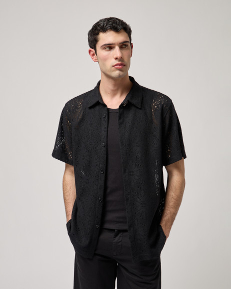 Camicia crochet a maniche corte