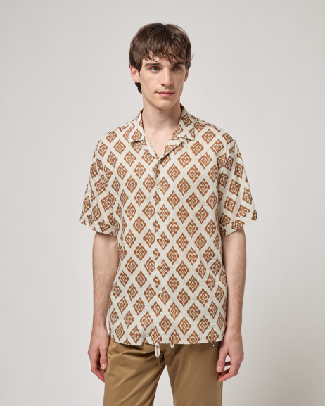 Camicia manica corta con stampa all-over