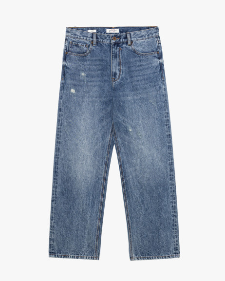 Jeans WIDE wide fit medium wash distressed Gianni Lupo
