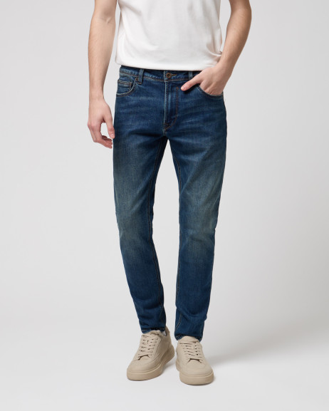Jeans BRUCE regular fit dark wash con abrasioni Gianni Lupo