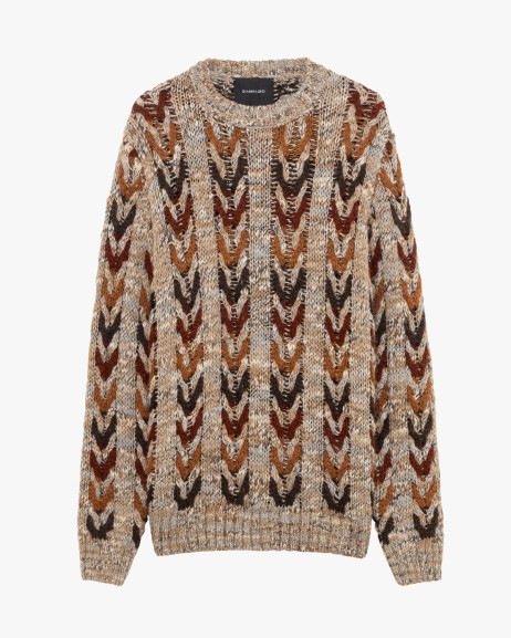 Open-knit sweater with multicolour pattern Gianni Lupo