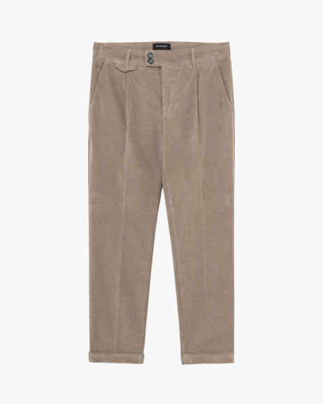 Double-pleat tailored trousers in corduroy Gianni Lupo
