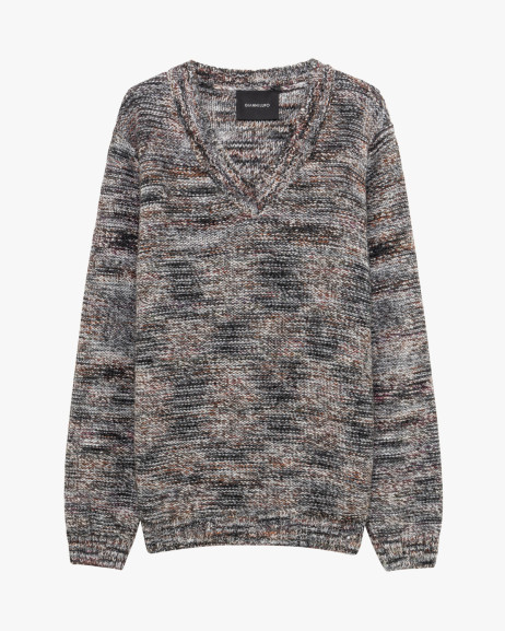 V-neck sweater in moulin yarn Gianni Lupo