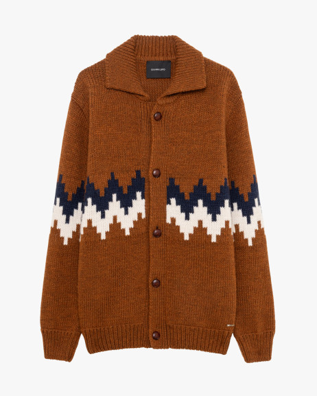 Cardigan in maglia con motivo jacquard Gianni Lupo