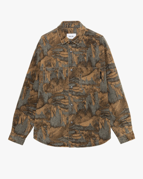 Camicia overshirt in denim stampato Gianni Lupo