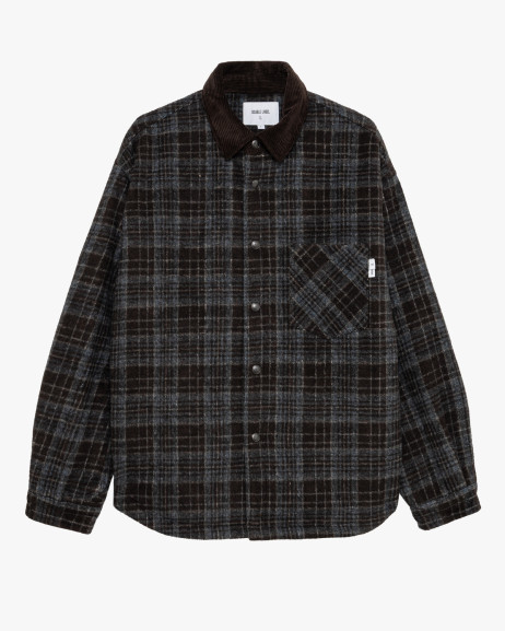 Overshirt check con colletto in velluto Gianni Lupo