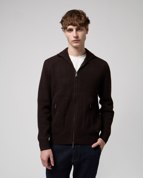Cardigan in maglia con zip Gianni Lupo