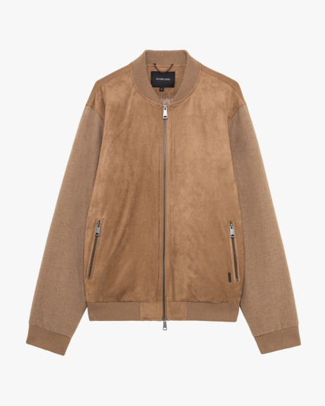 Bomber in maglia e faux-suede Gianni Lupo
