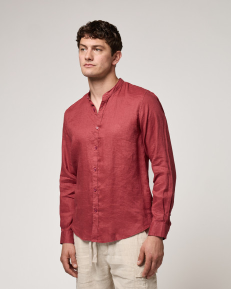 Camicia in lino collo coreano