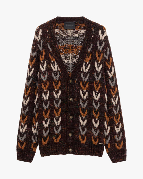 Cardigan in maglia con lavorazione intrecciata Gianni Lupo