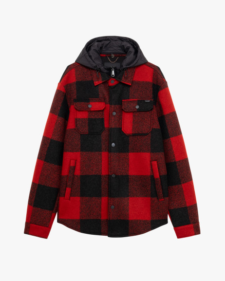 Overshirt check con cappuccio removibile Gianni Lupo
