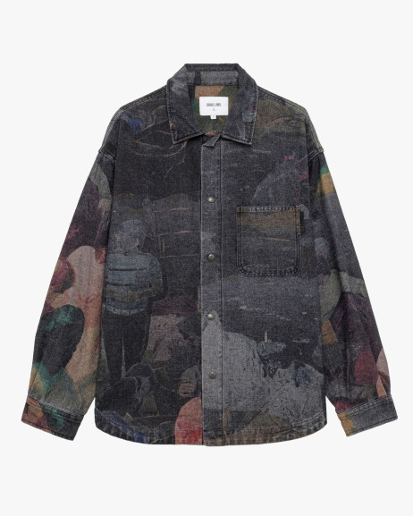 Overshirt in denim stampato Gianni Lupo